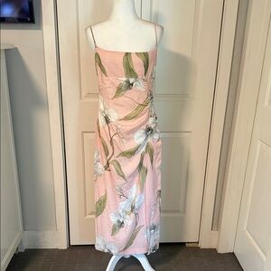 Zara Pink Floral Midi Dress